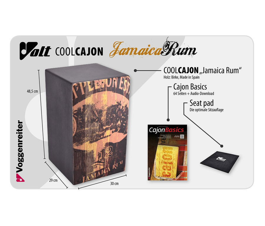 Produktfoto der Voggenreiter VOLT Cool Cajon »Jamaica Rum«.