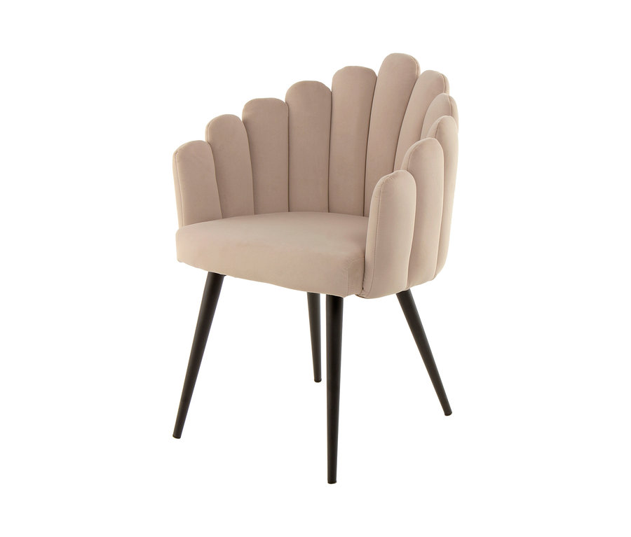 Beiger Kayoom Stuhl Jeane mit dunklen Beinen.