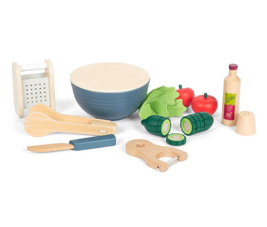 small foot Schneide-Set Salat "fresh" mit Schüssel, Gemüse und Zubehör.