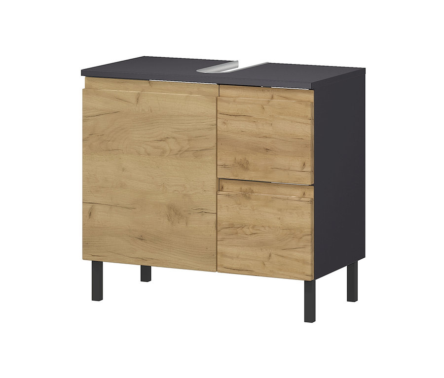 Waschbeckenunterschrank »Salinas«, klein, graphit/eiche.