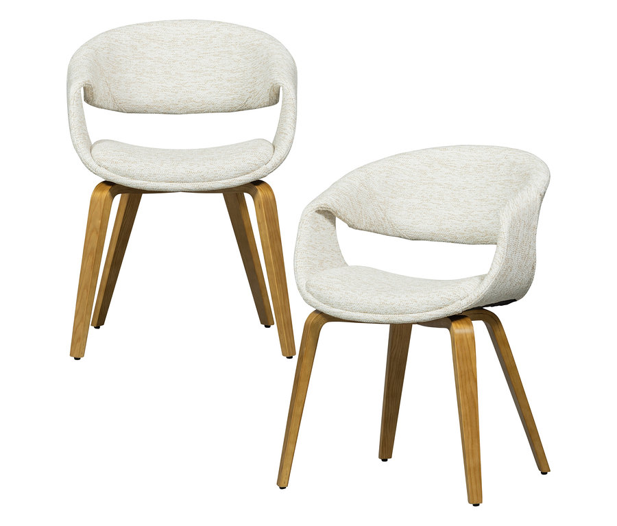 Zwei naturfarbene WOOOD Esszimmerstühle »Yossi« mit Holzfuß im 2er-Set.