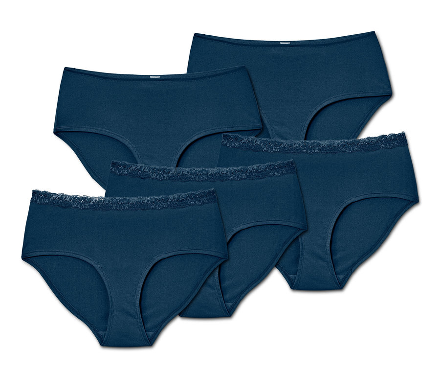 Fünf blaue Pantys.