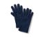 Zwei blaue Strickfleece-Handschuhe liegen übereinander.
