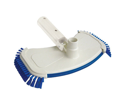 Detailaufnahme eines weiß-blauen Karibu Pool-Reinigungs-Sets.