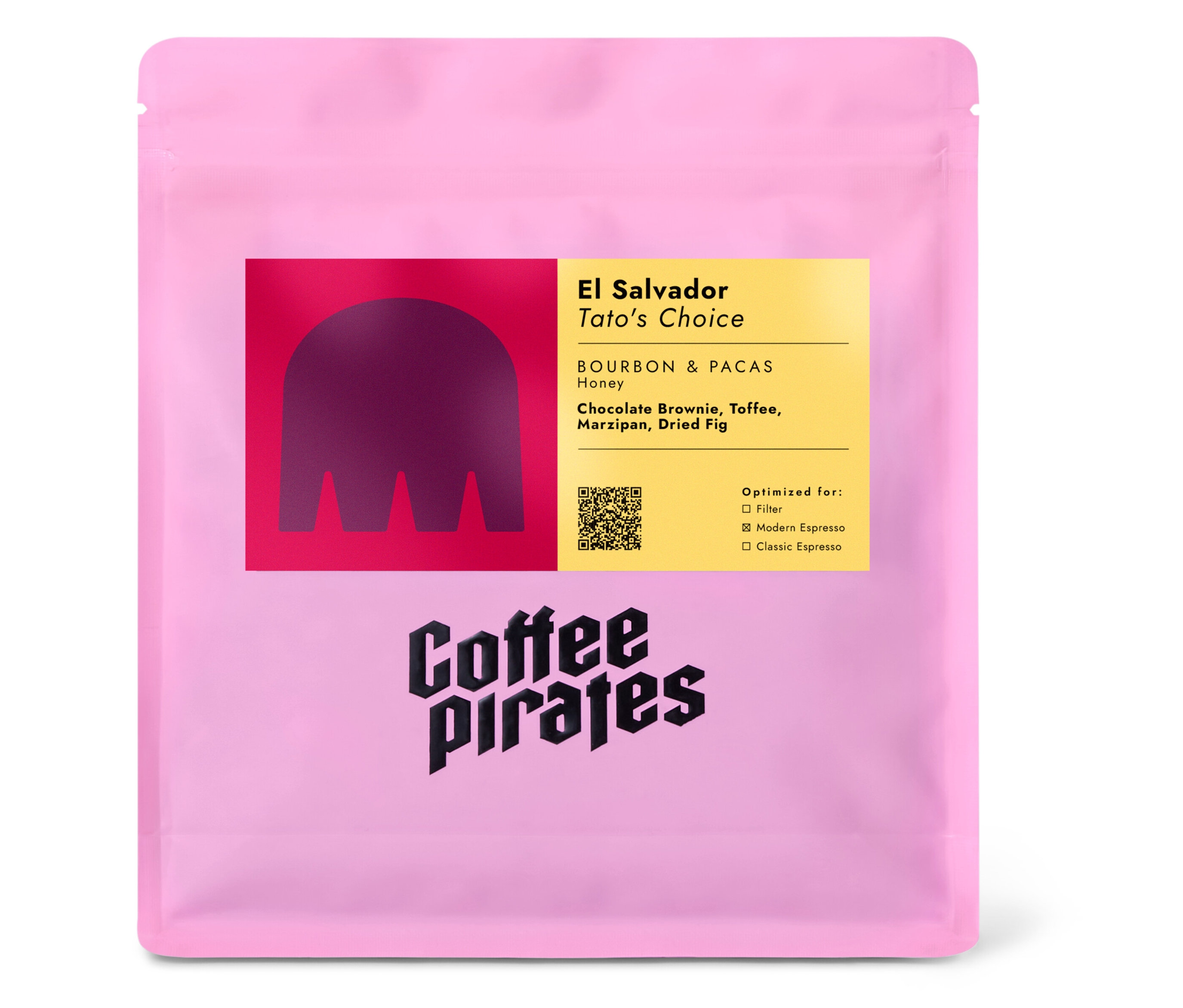 Eine Packung Coffee Pirates – El Salvador Tato´s Choice Espresso – 250 g Ganze Bohne.