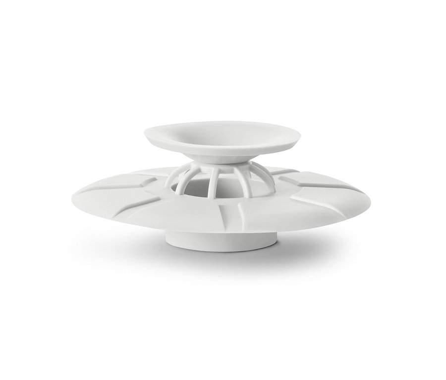 Weißes Abflusssieb-und-Verschluss.