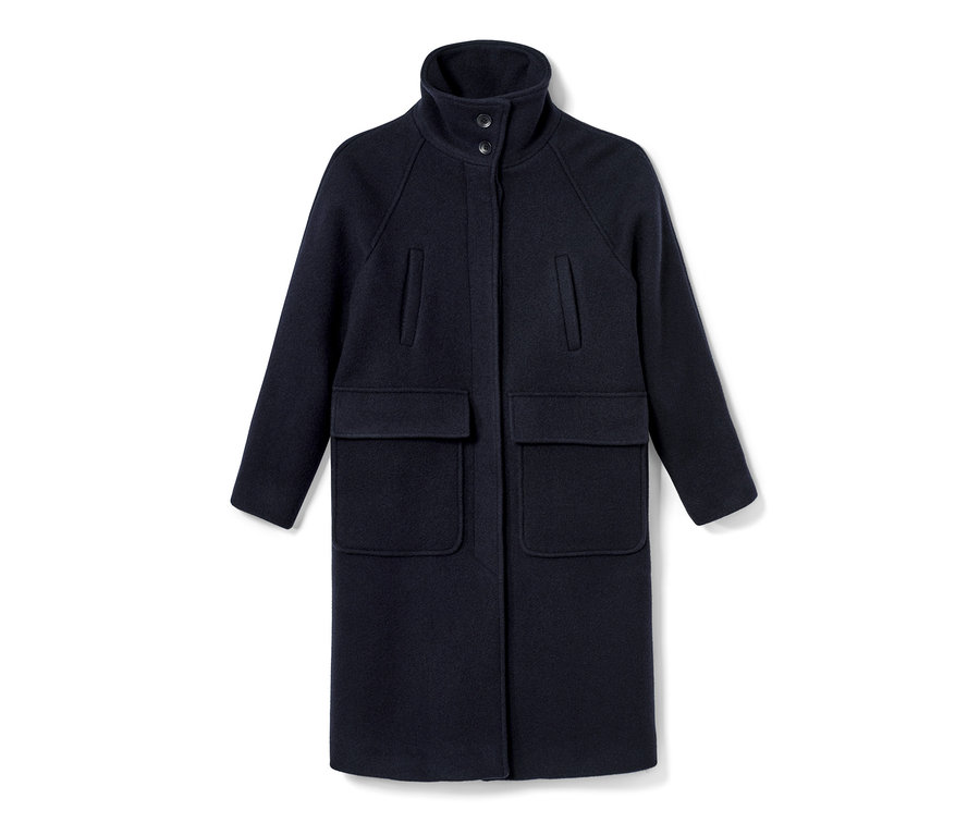 NAH/STUDIO Mantel aus recycelter Wolle, navy.