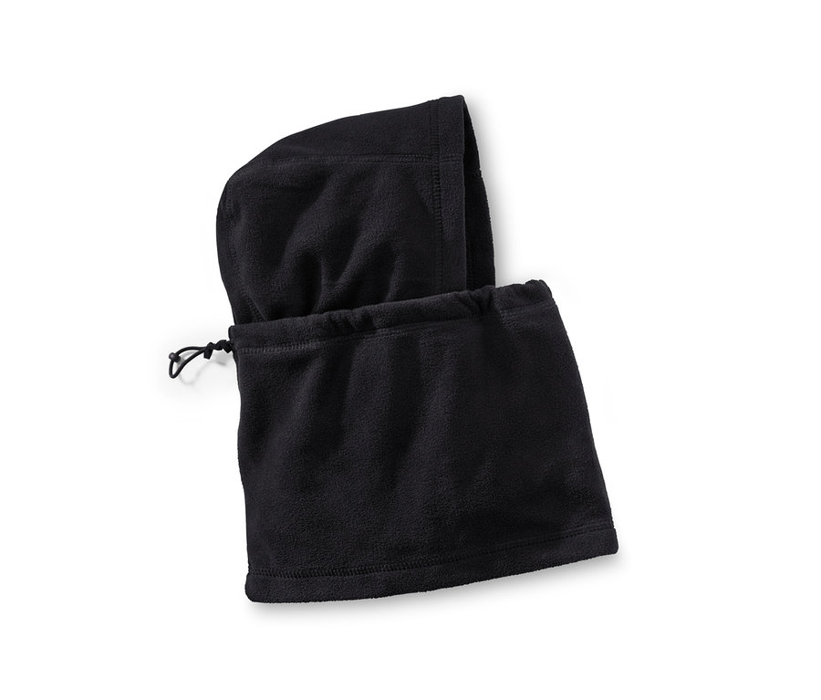 Eine schwarze Microfleece-Sturmhaube.