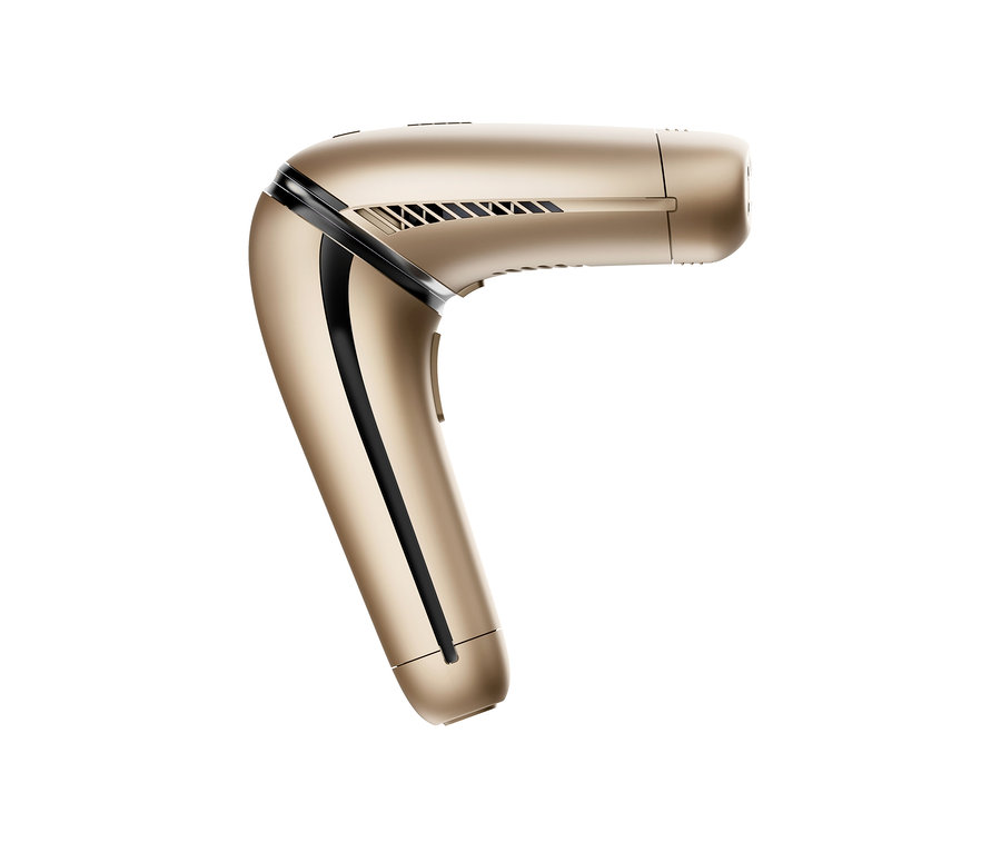 Goldenes Silk'n IPL Haarentfernungsgerät »Silk'n 7« auf weißem Hintergrund.