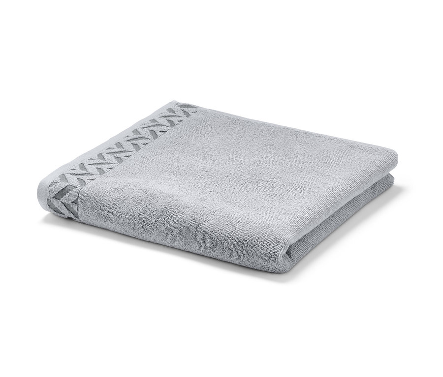 Gefaltetes Premium-Badetuch, grau.