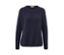 Dunkelblauer Strickpullover.