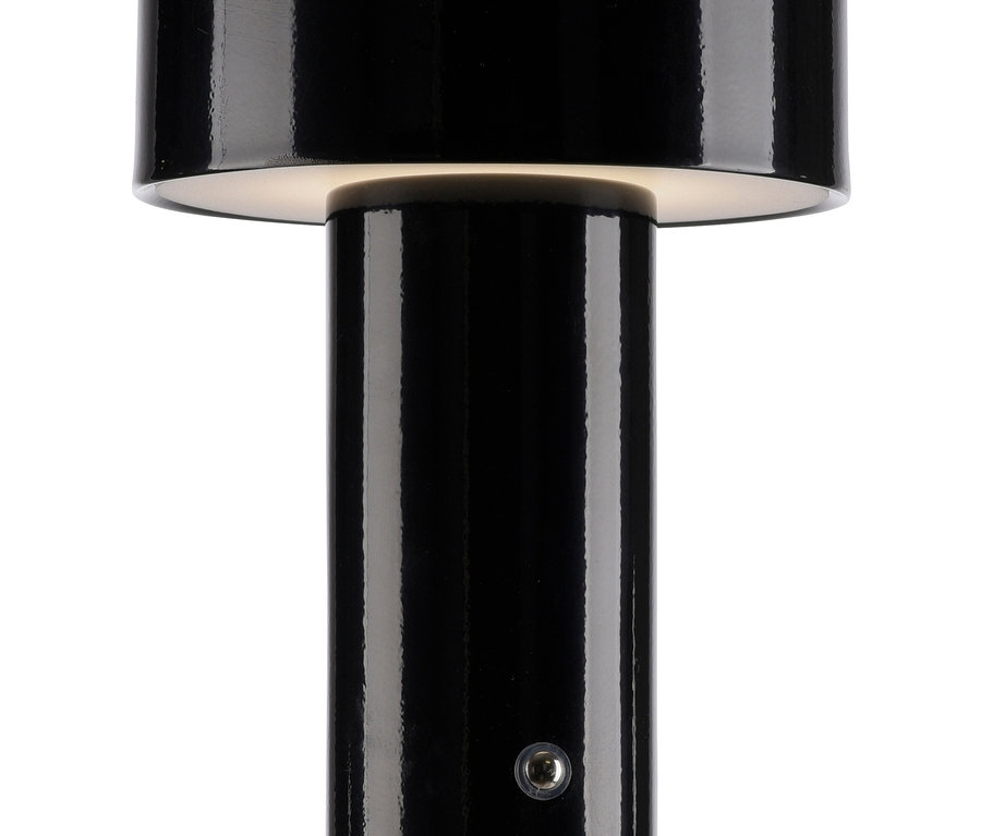 Detailaufnahme einer schwarzen JUST LIGHT LED-Akku-Tischleuchte »Agnes« aus einem 2er-Set.