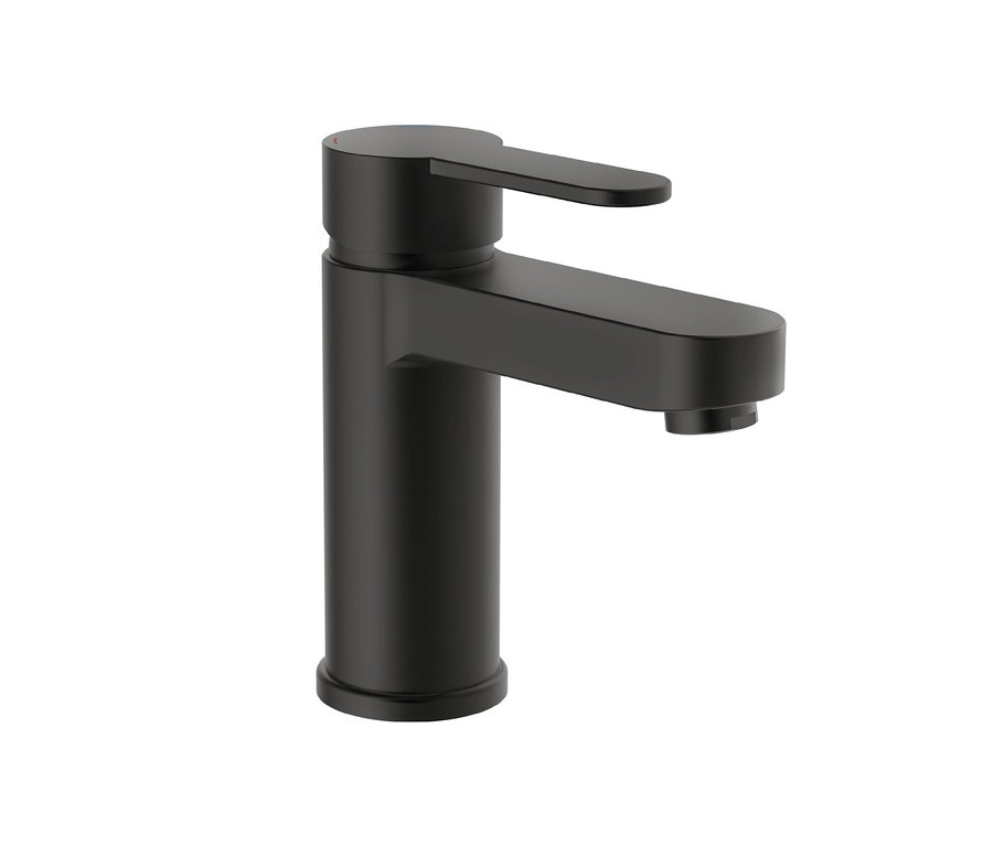 Schwarze Schütte-Waschtischarmatur »Elephant«.