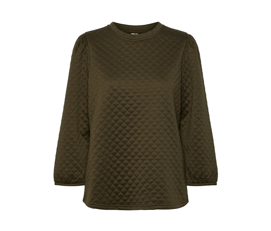 Grünes Shirt in Steppoptik.