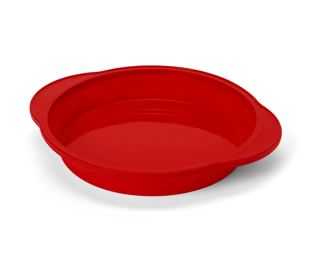 Eine rote faltbare Kuchenform.