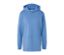 Helles, blaues, langes Kapuzensweatshirt.