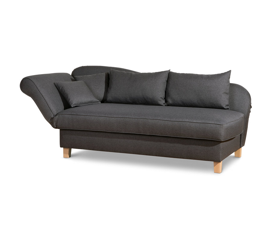 Graue Max-Winzer®-Recamiere »Saturn« mit Stauraum links und Kissen.