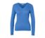 Blauer Zopfstrickpullover.