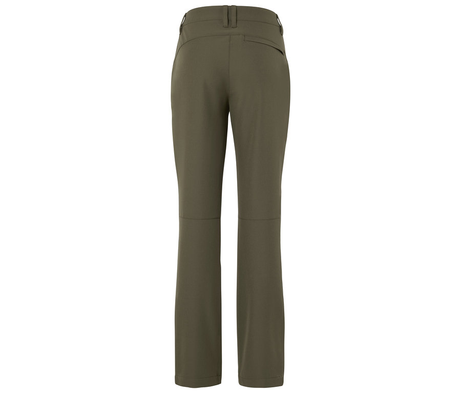 Rückansicht einer olivgrünen Hose.