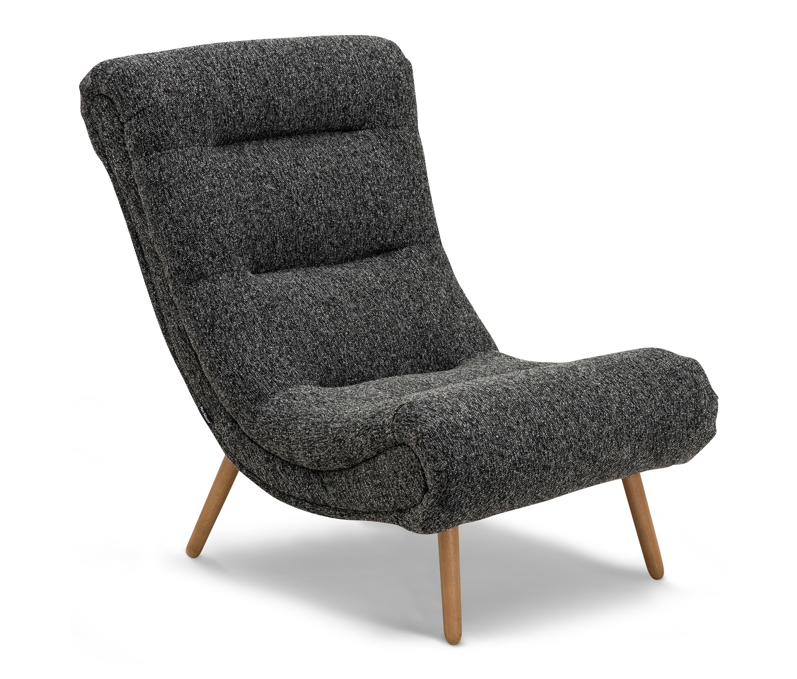 Schwarzer Relaxsessel »Sören« mit Holzbeinen.