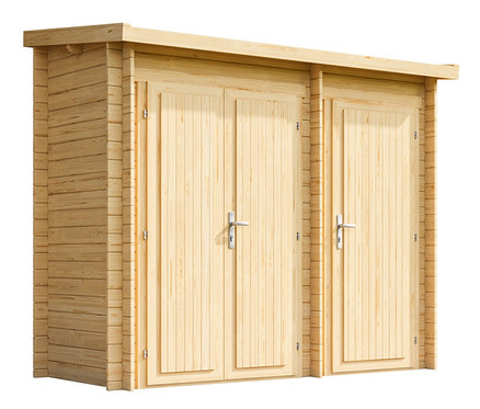 Weka Premium-Gerätehaus mit 2 separaten Räumen, 28 mm.