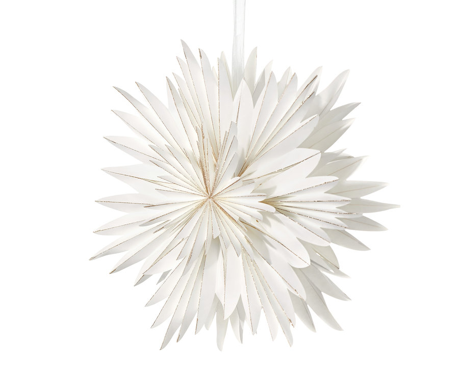 Ein hängender LED-Papierstern.