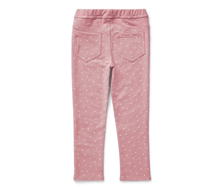 Rosa Kinder-Jeggings Fit »Ida« mit weißen Punkten von hinten.