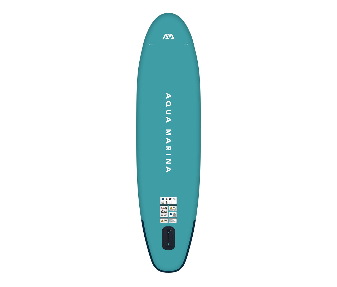 Türkisblaues Aqua Marina SUP Board »Vapor« 10’4″ auf weißem Hintergrund.