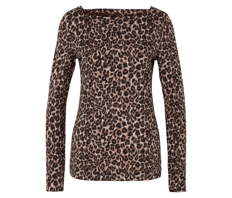 Langärmliges Damenoberteil mit Tiermuster.