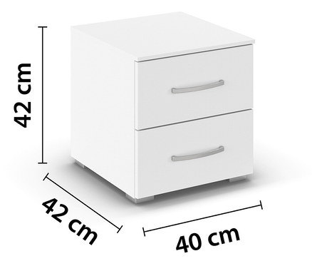 Weißer rauch Nachttisch »Aditio« mit 2 Schubladen.