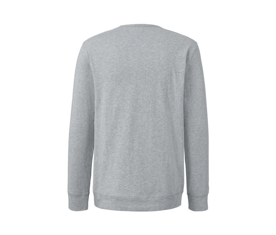 Grauer, langärmliger Pyjama von hinten.