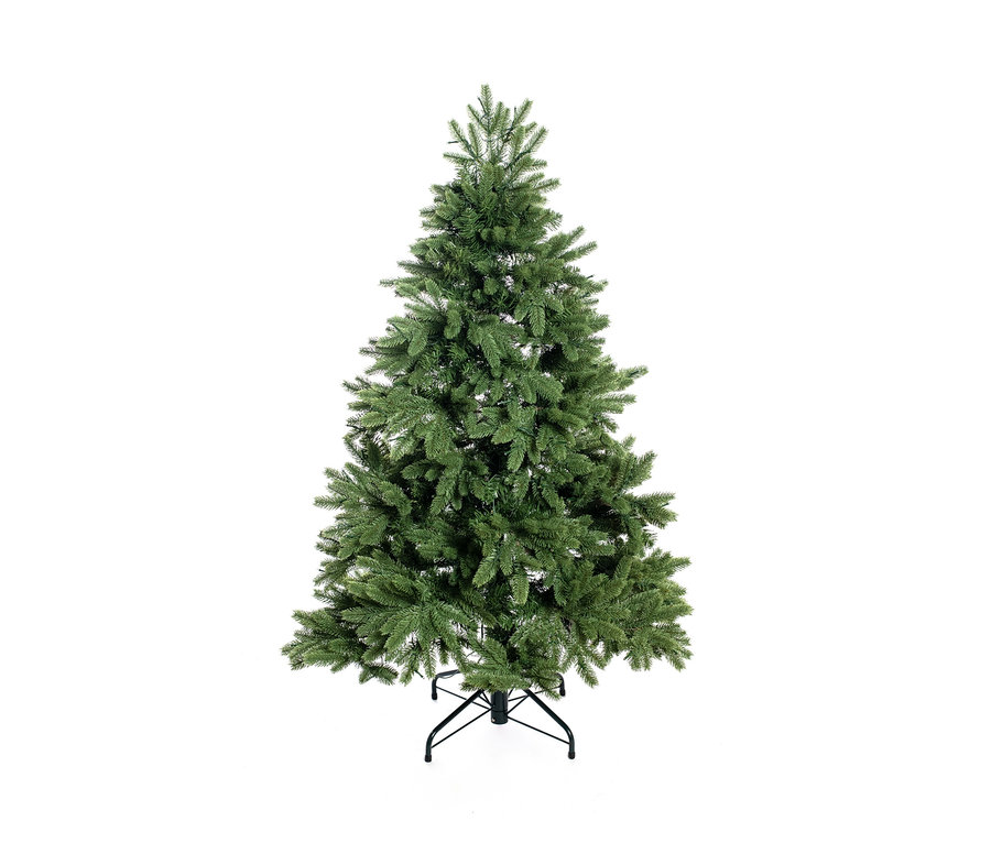 Ein 150 cm hoher, künstlicher Weihnachtsbaum »Roswell« mit LED-Lichterkette vor einem weißen Hintergrund.