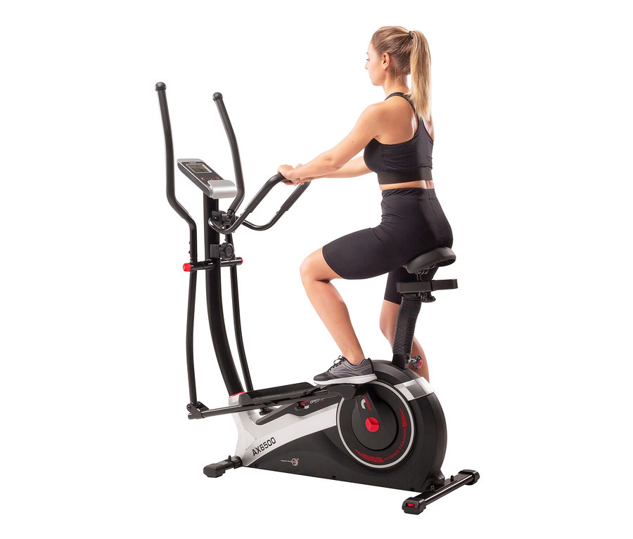 Frau benutzt Christopeit Hybrid Crosstrainer 2-in-1 »AX 6500«.