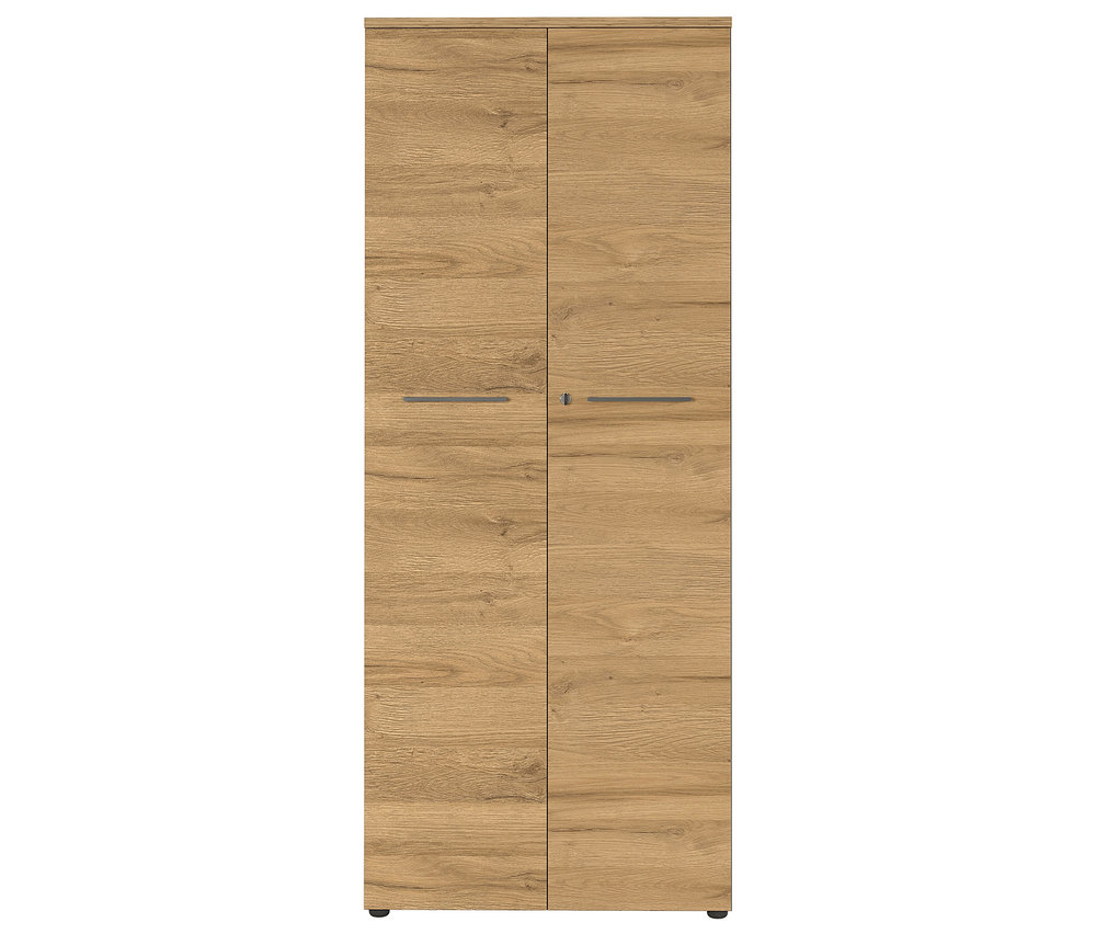 Ein großer, zweitüriger Aktenschrank »Agenda« in Holzoptik.