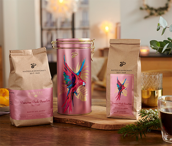 Rarität des Jahres »Paraíso Pink Bourbon« inkl. Kaffeedose - 250 g Ganze Bohne