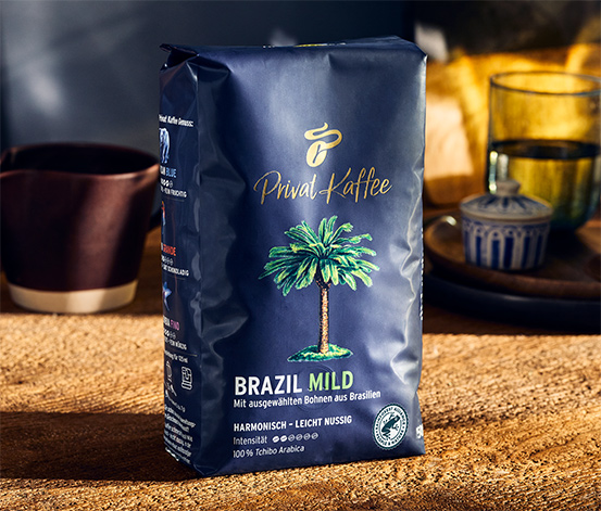 Privat Kaffee Brazil Mild - 4x 500 g Ganze Bohne