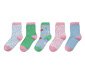 5 Paar Socken, rosa, blau, grün