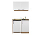 Respekta Miniküche mit Oberschränken, ca. 100 cm, weiß