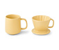 Kaffeebecher mit Filter, gelb
