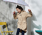 Allwetter-Trenchcoat mit recyceltem Material, beige 
