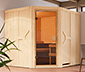 Karibu-Sauna »Avery« mit Eckeinstieg, inkl. 9-kW-Ofen mit integrierter Steuerung, ca. 170 x 151 cm 