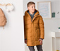 Thermojacke aus recyceltem Material, curry