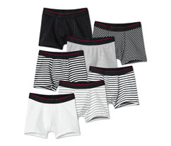7 Jungen-Slipboxer, schwarz-weiß