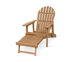 Adirondack Gartensessel mit ausziehbarem Fußteil, naturfarben