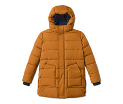 Thermojacke aus recyceltem Material, curry