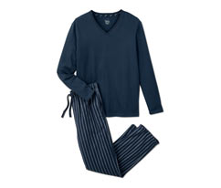 Pyjama mit Flanellhose, gestreift