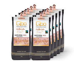 Qbo Premium Coffee Beans »Kooperative Tajumuco« Caffè Crema Mild - 10x 250 g Ganze Bohne