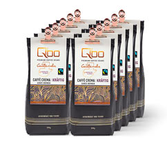 Qbo Premium Coffee Beans »Kooperative Tajumuco« Caffè Crema Kräftig - 10x 250 g Ganze Bohne