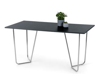 Designtisch in Steinoptik mit Metall-Gestell