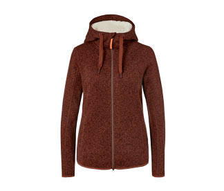 Teddy-Strickfleecejacke, rostbraun